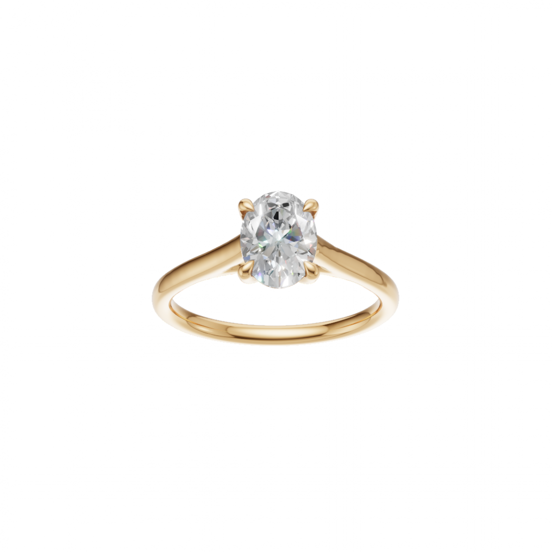 Classic Oval Shape Solitaire Diamond Ring