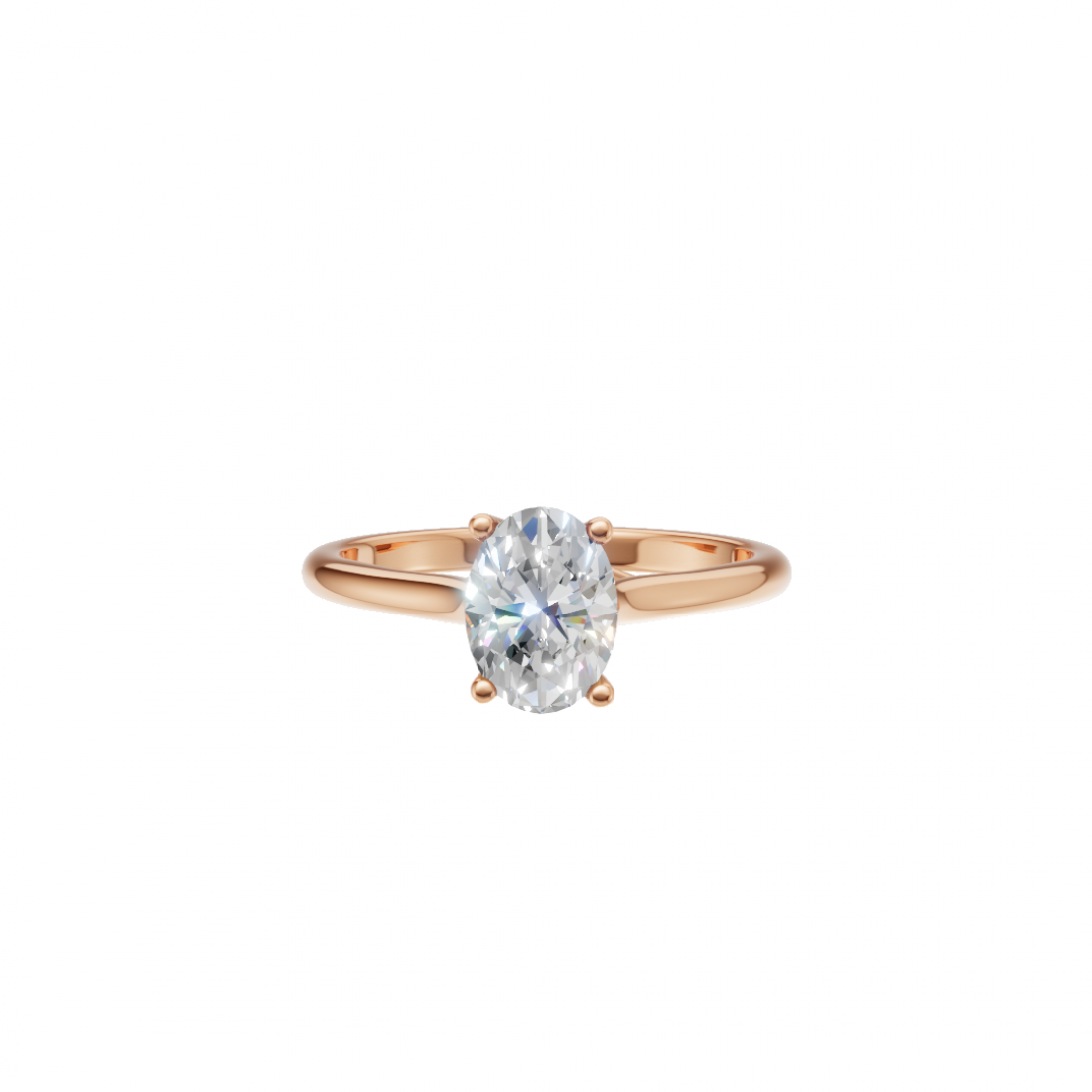 Four Prong Oval-Cut Diamond Solitaire Ring