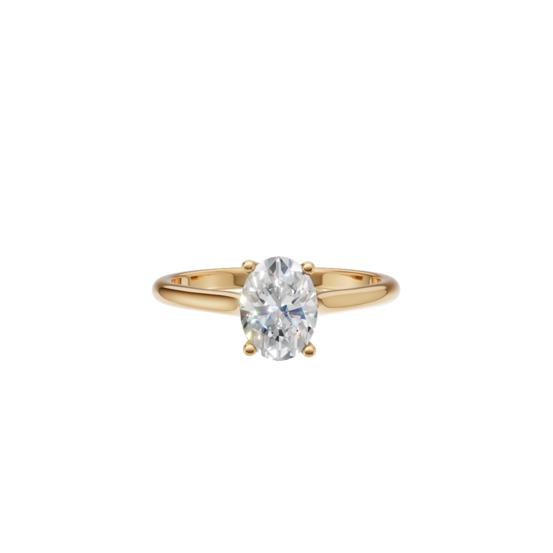 Four Prong Oval-Cut Diamond Solitaire Ring