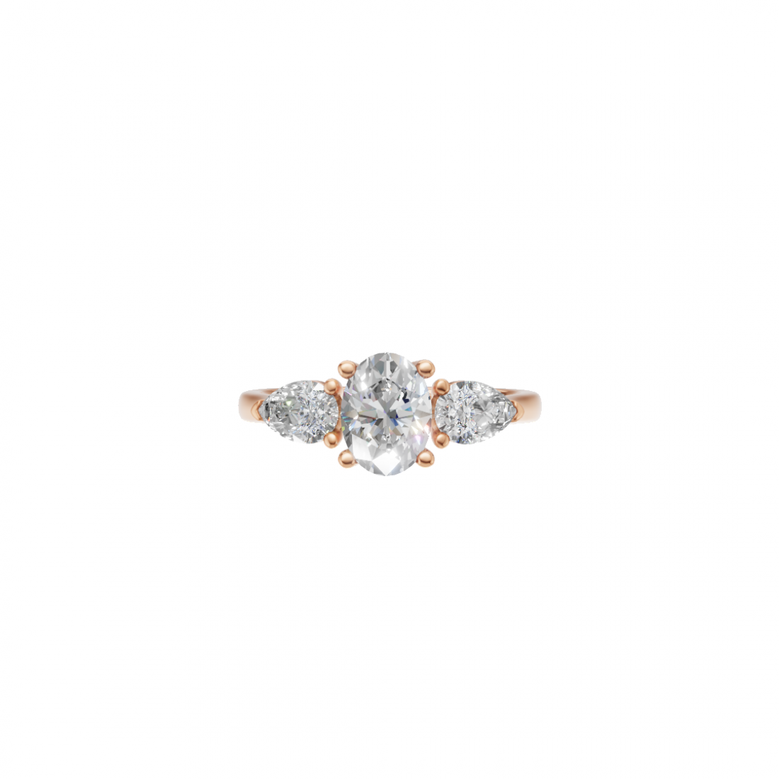 Trilogy Oval and Pear Cut Diamond Ring