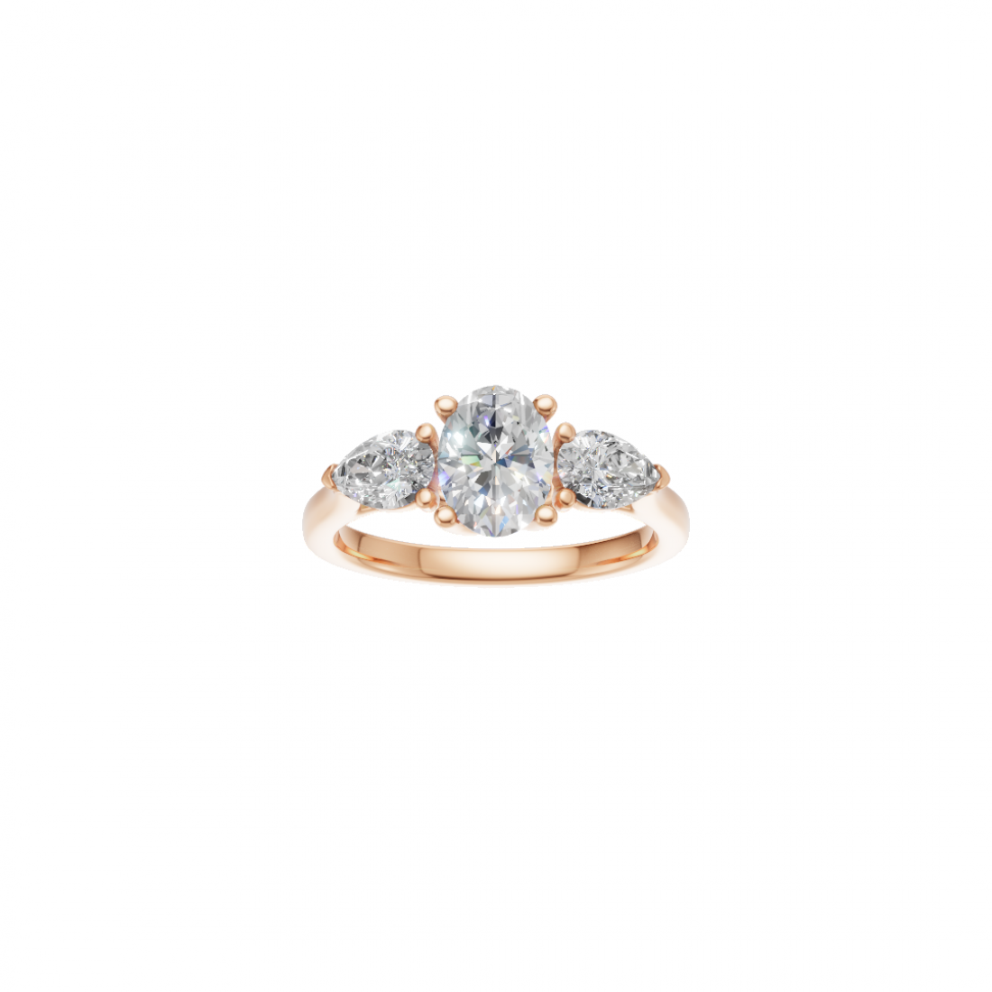 Trilogy Oval and Pear Cut Diamond Ring
