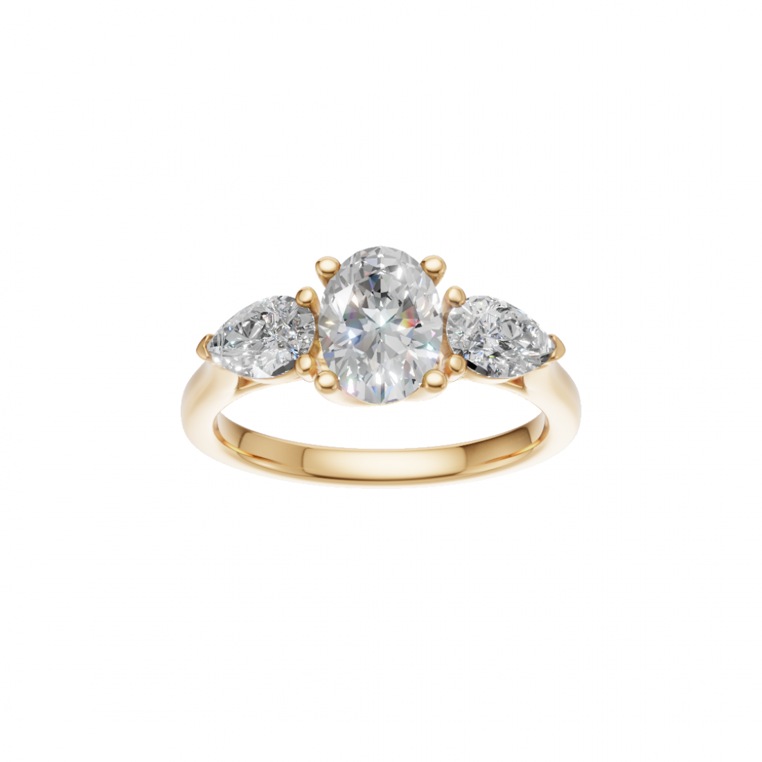Trilogy Oval and Pear Cut Diamond Ring
