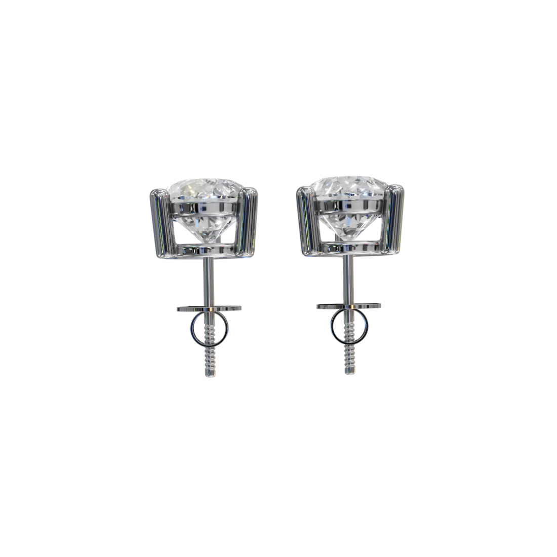 Pear-Shaped Diamond Stud Earrings