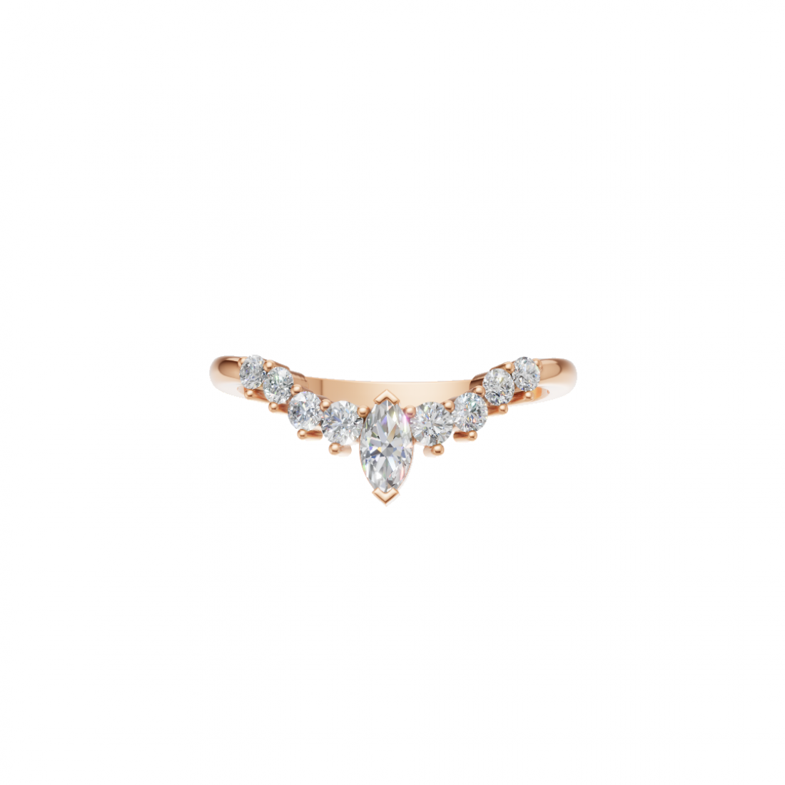 V Shape Marquise Cut Diamond Band 