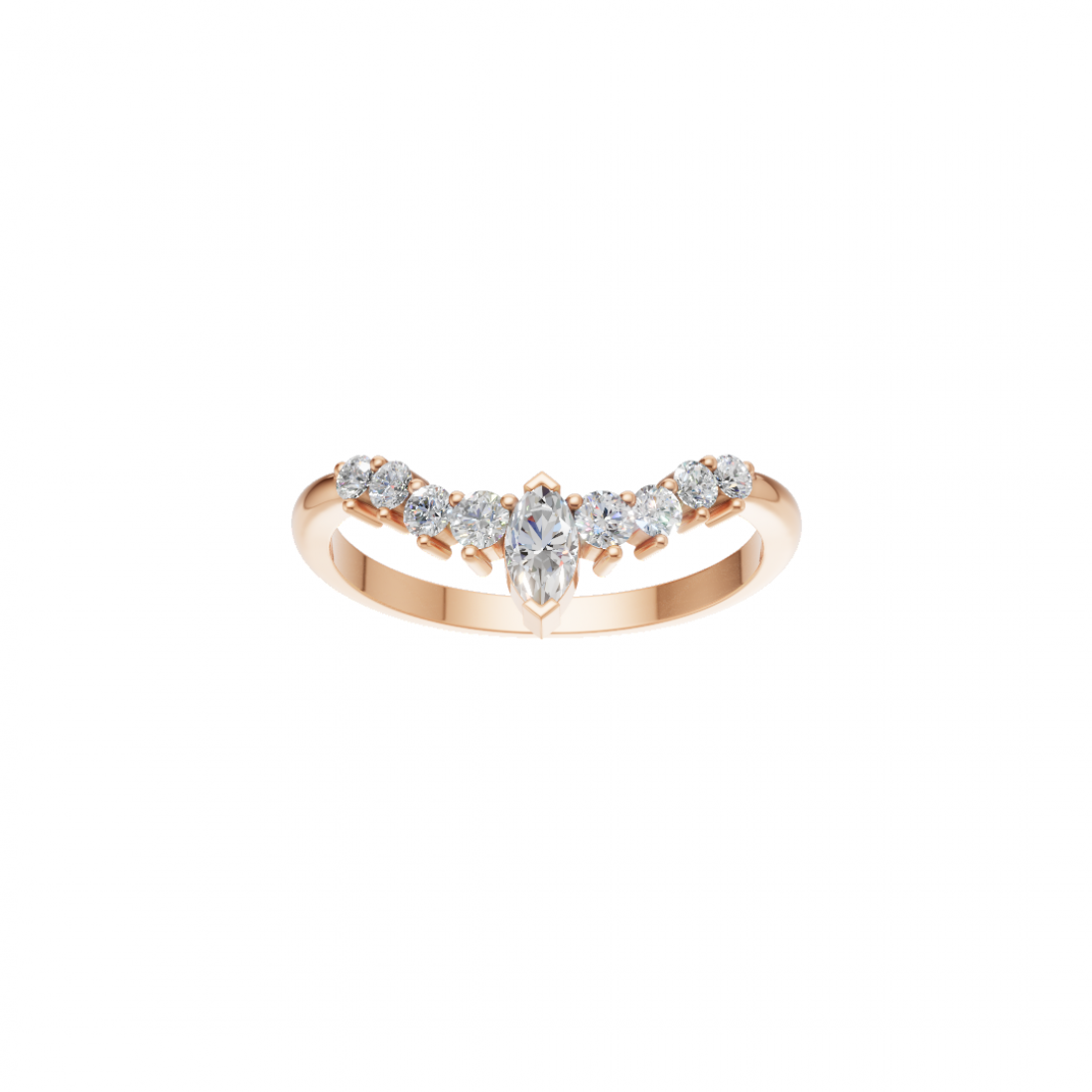 V Shape Marquise Cut Diamond Band 