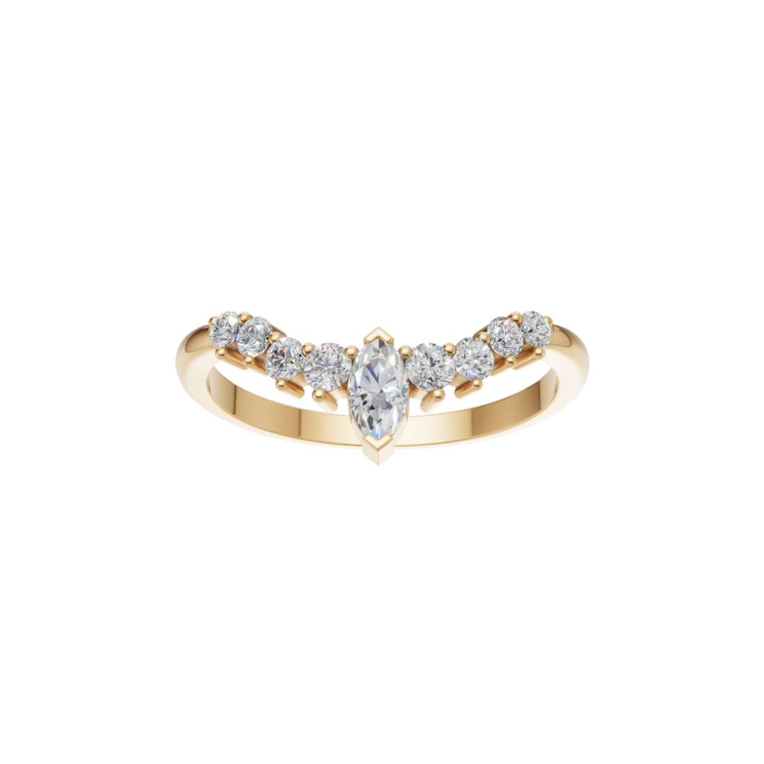 V Shape Marquise Cut Diamond Band 