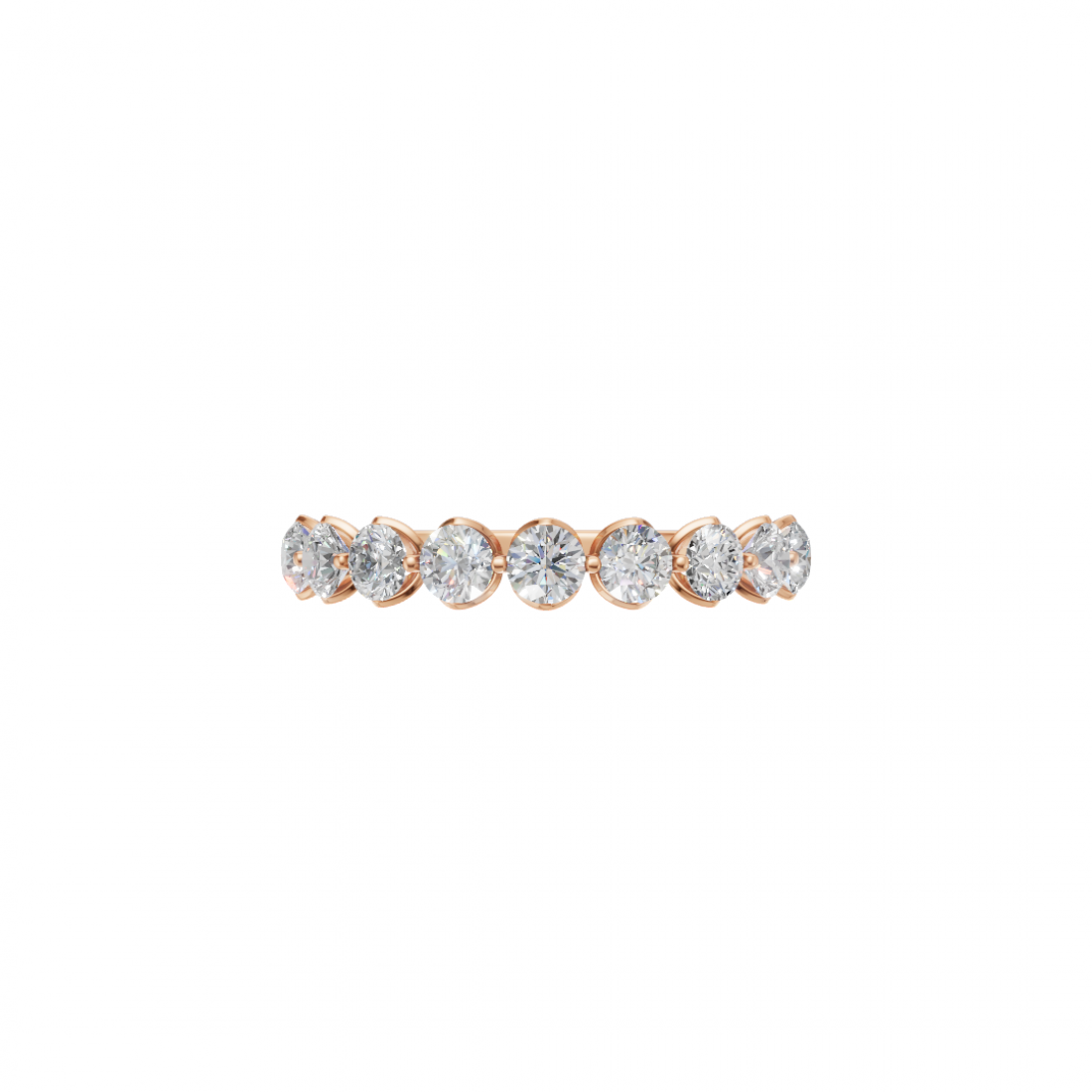 Round Diamond Half Eternity Band