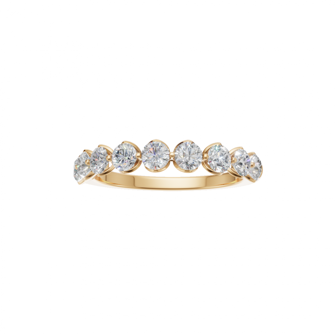 Round Diamond Half Eternity Band