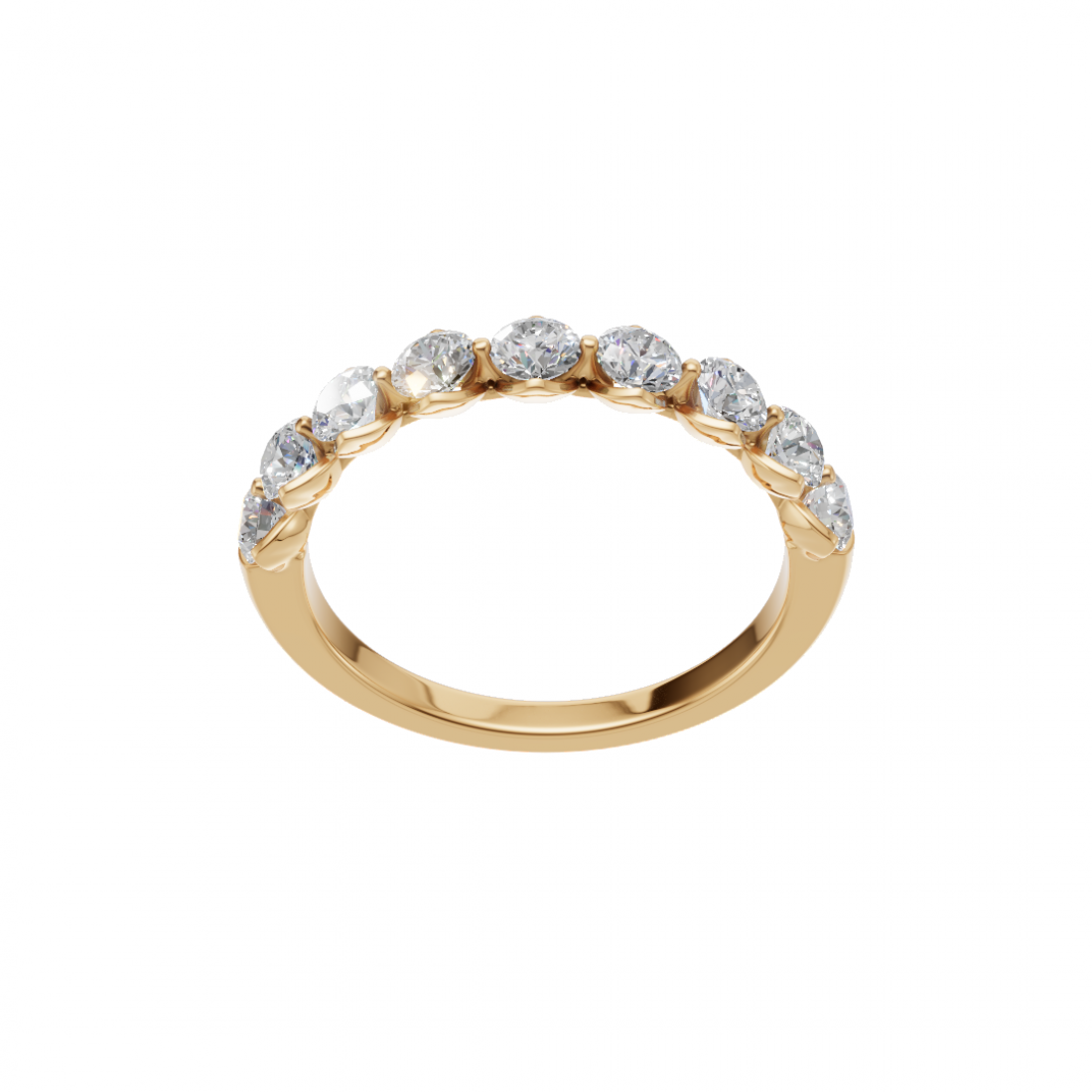 Round Diamond Half Eternity Band