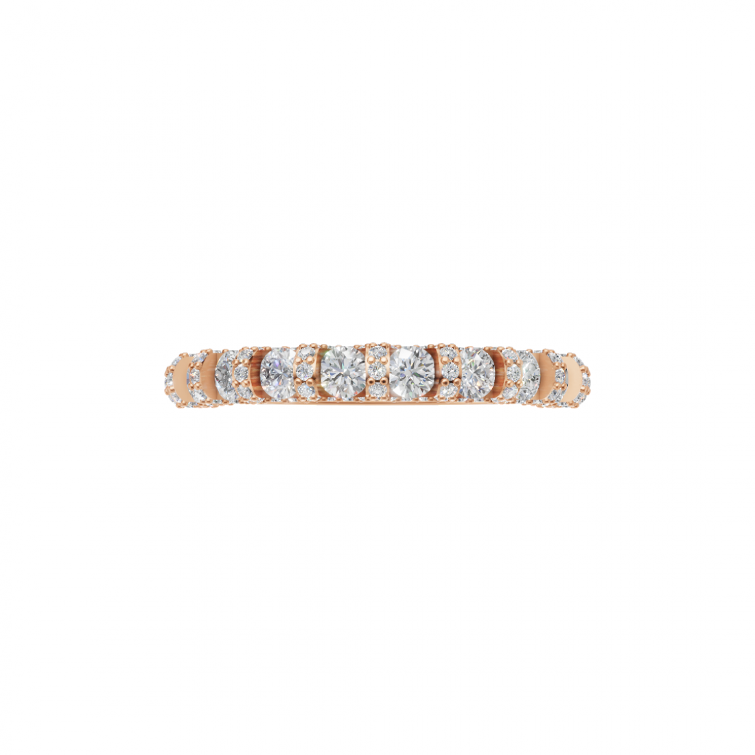 Round Diamond Halo Eternity Band 
