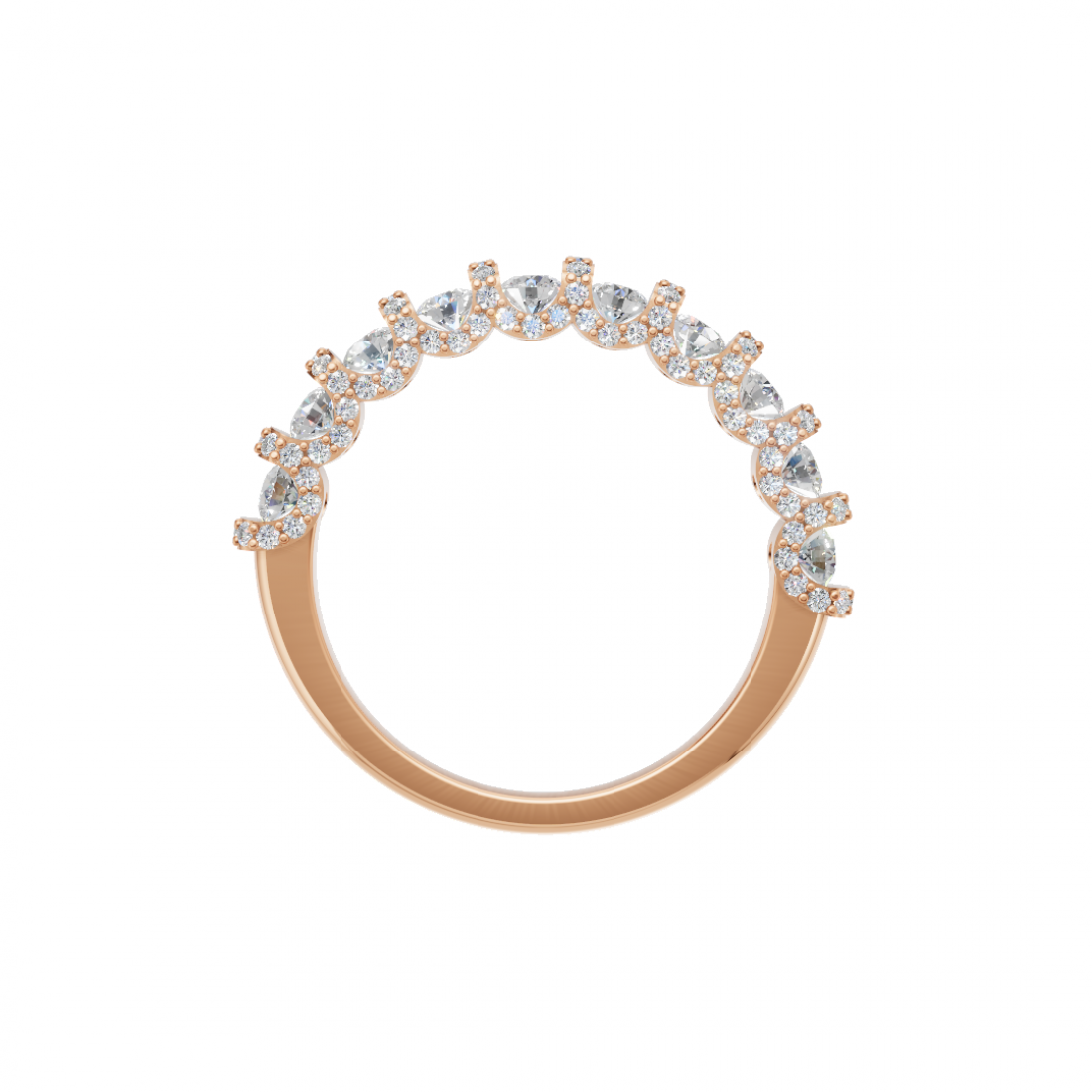 Round Diamond Halo Eternity Band 