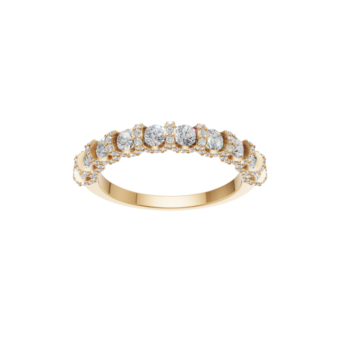 Round Diamond Halo Eternity Band 