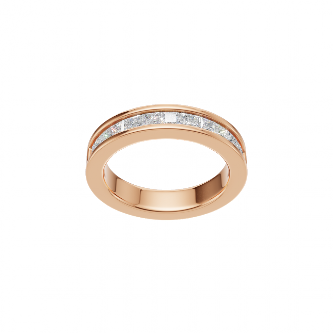 Princess-Cut Diamond Channel Eternity Band