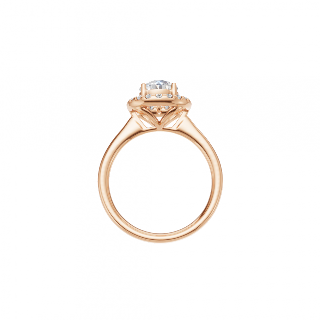 Round Solitaire Diamond Ring with Halo Setting