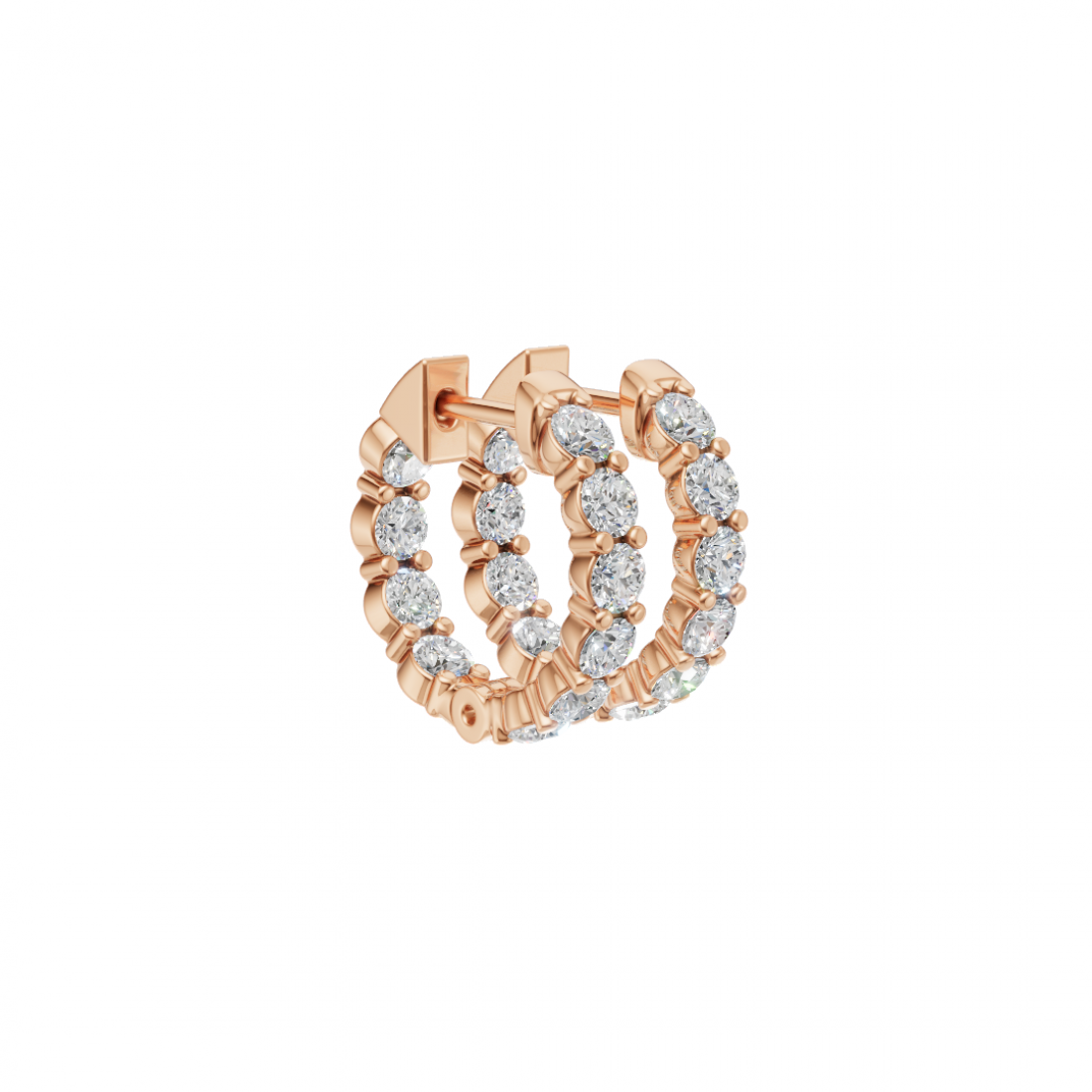Classic Round Cut Diamond Full Hoop Earrings