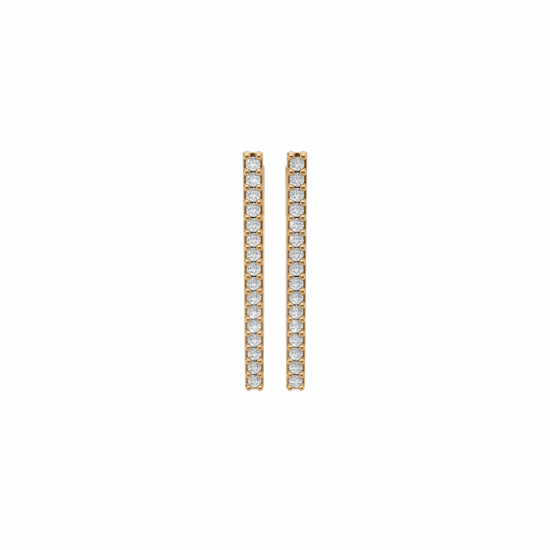 V Shape Geometric Triangular Round Diamond Cut Earrings