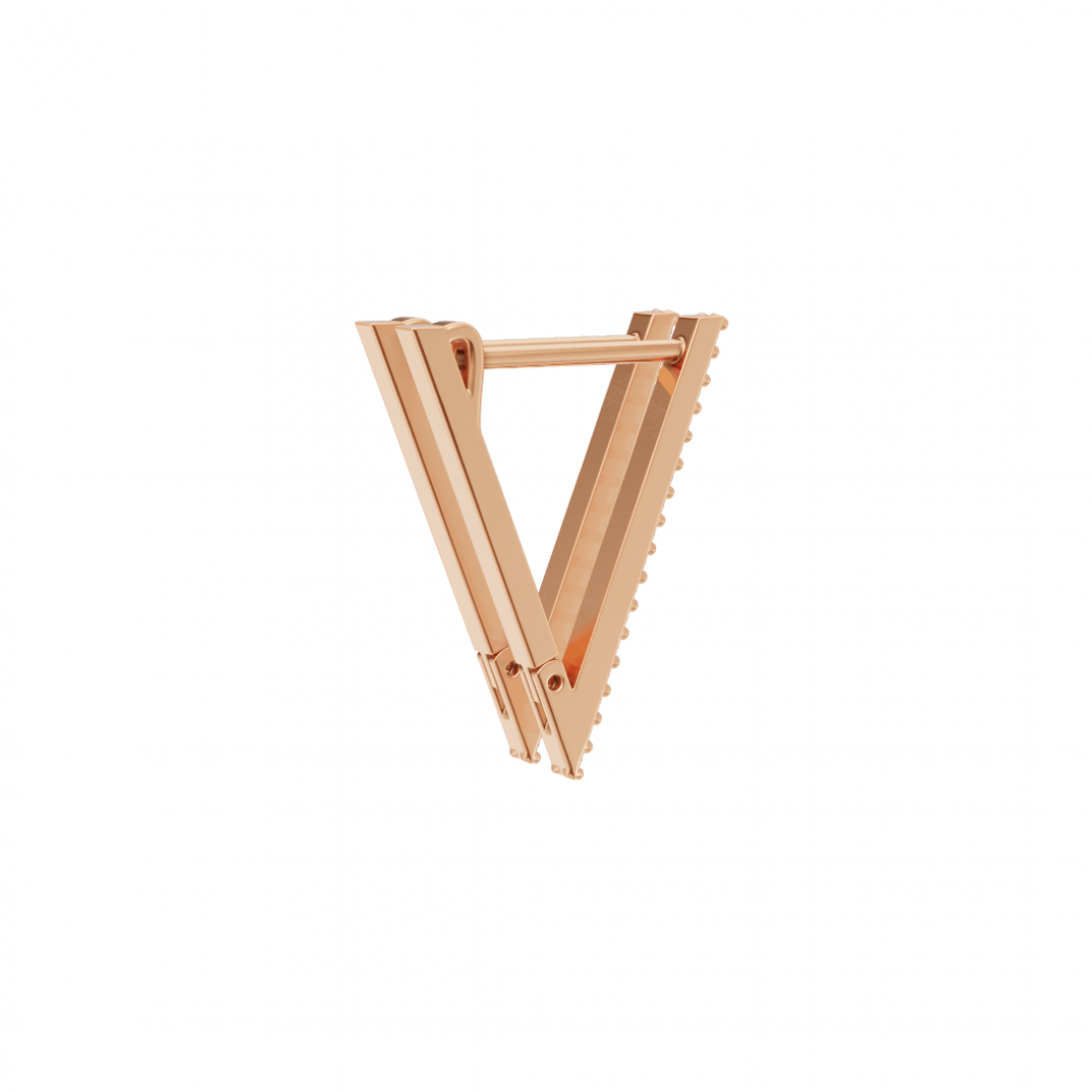 V Shape Geometric Triangular Round Diamond Cut Earrings