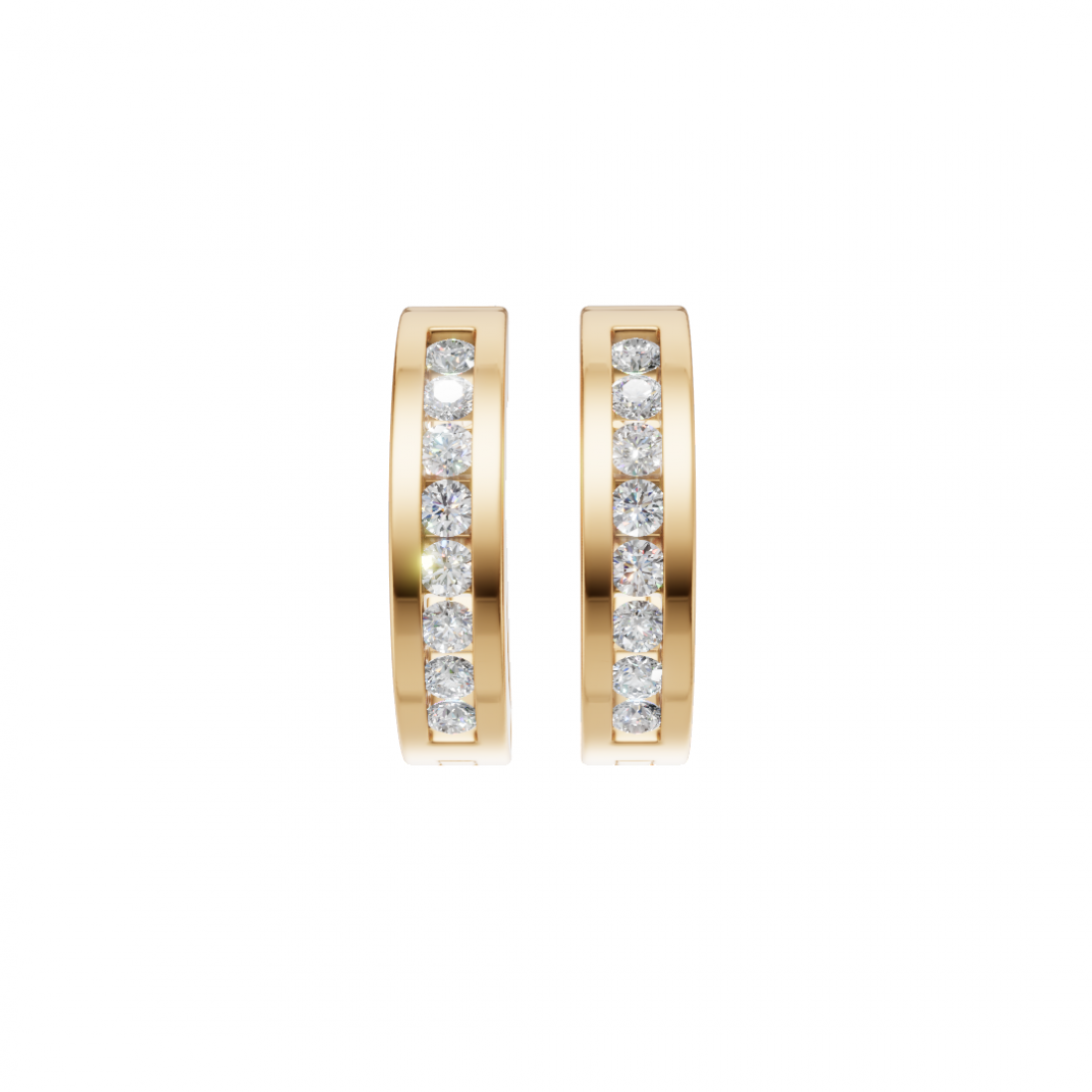 Round Cut Diamond Huggies in Pave Setting