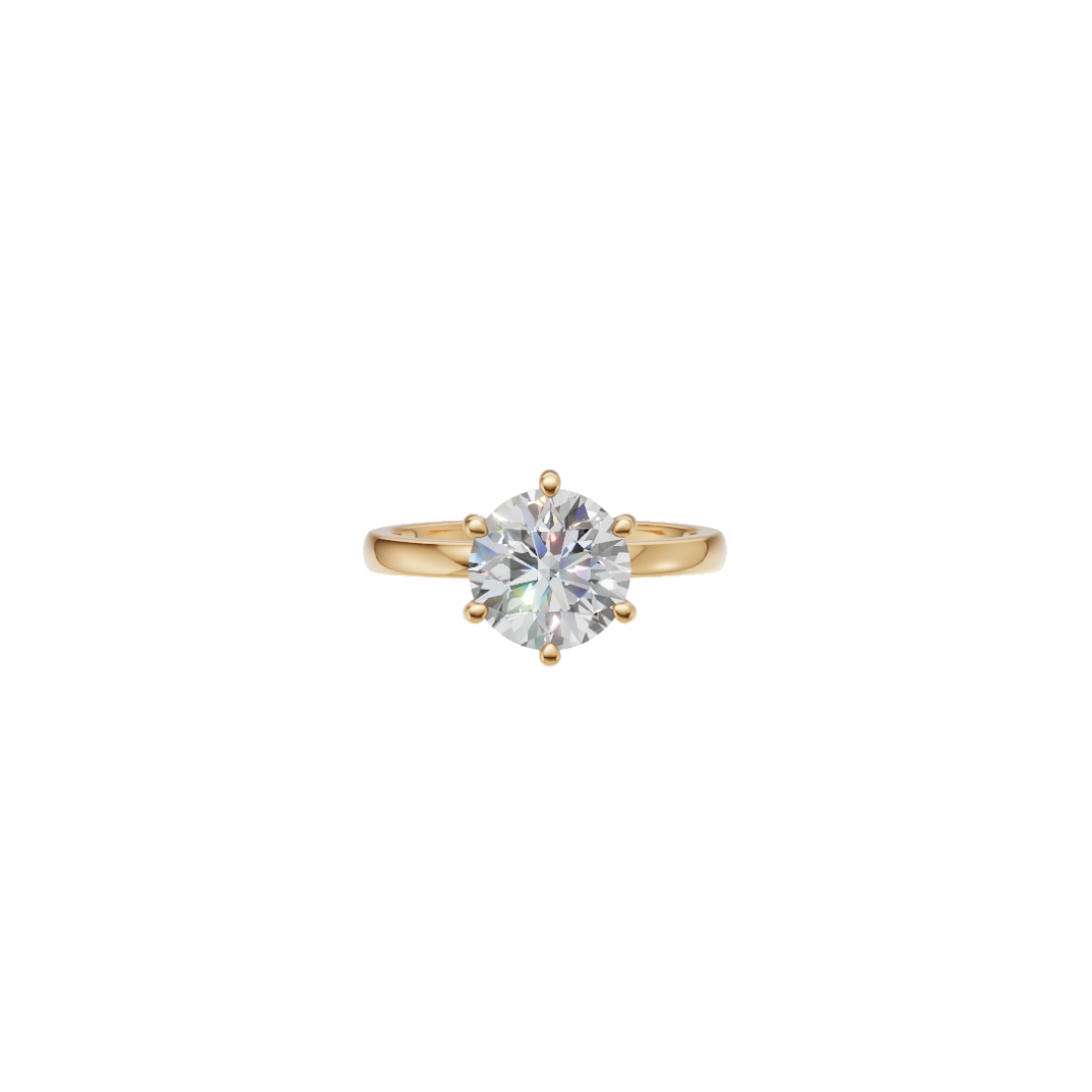 Round Diamond Ring with Circular Accent Diamonds