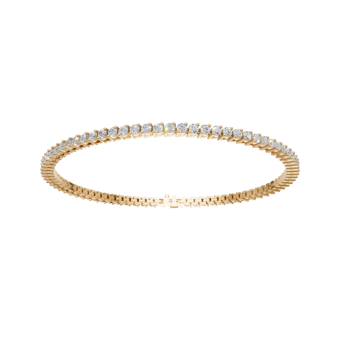 Round Cut Two Prong Setting Diamond Tennis Bracelet