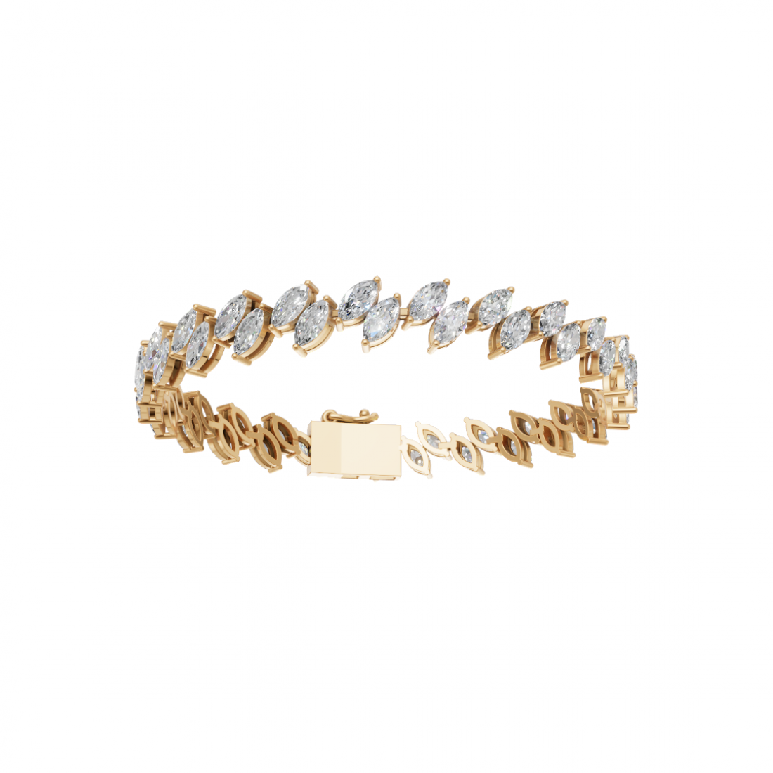 Marquise-Cut Diamond Tennis Bracelet