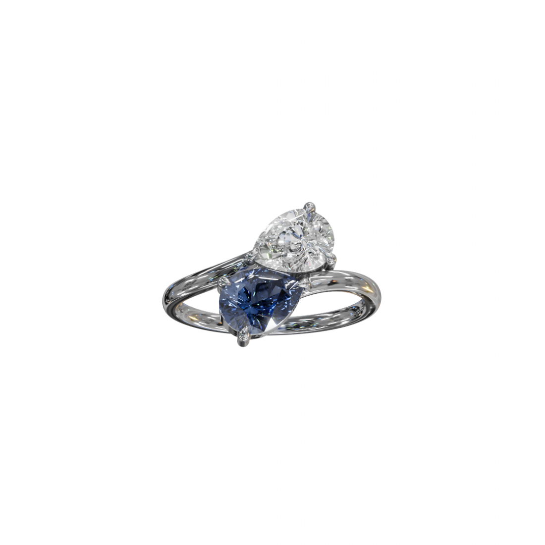 Toi et Moi Timeless Pear Diamond Ring