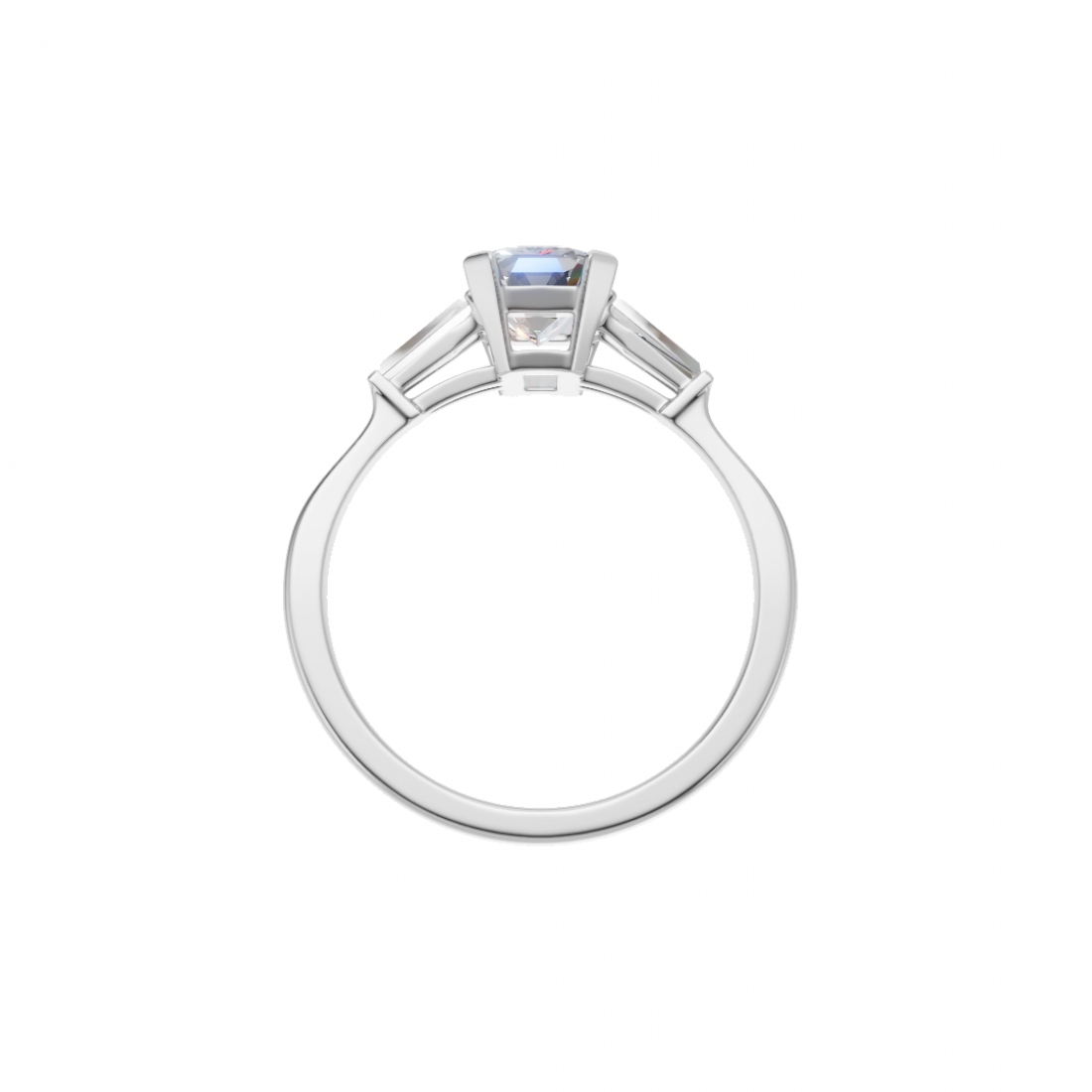 Trilogy Emerald Cut Diamond Ring