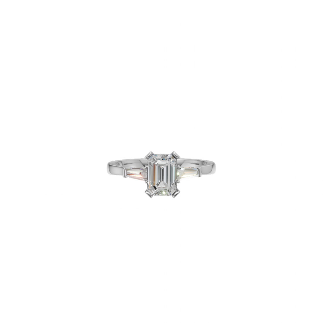 Trilogy Emerald Cut Diamond Ring