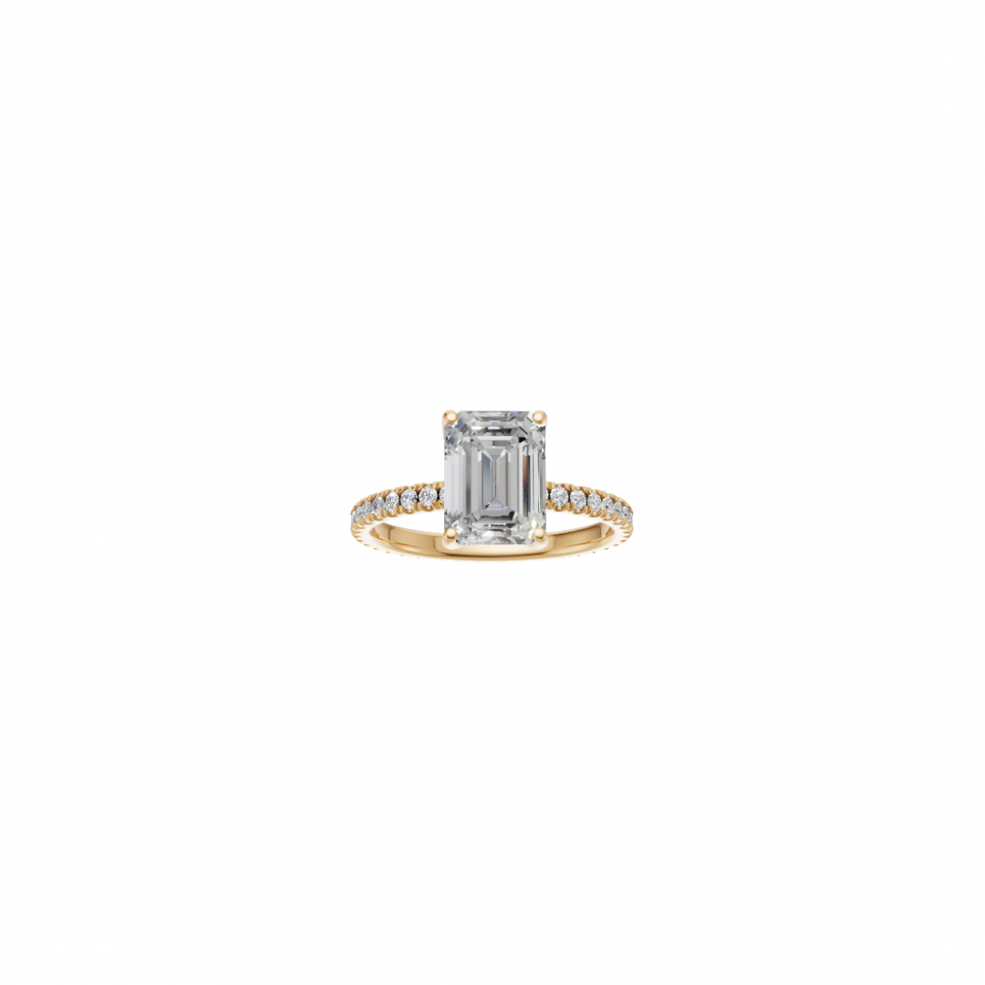 Emerald Cut Diamond Ring with side stones