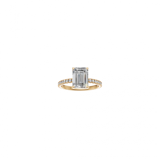 Emerald Cut Diamond Ring with side stones