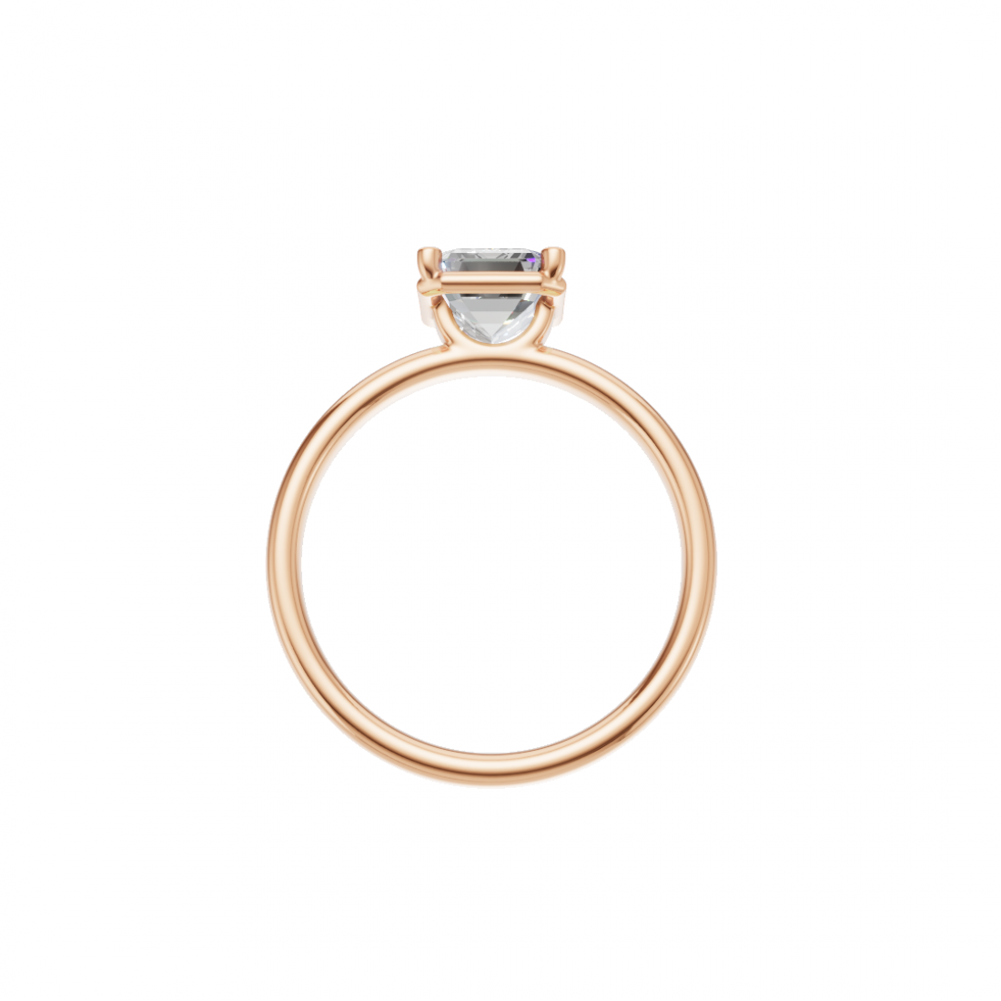 Emerald Cut Solitaire Diamond Ring