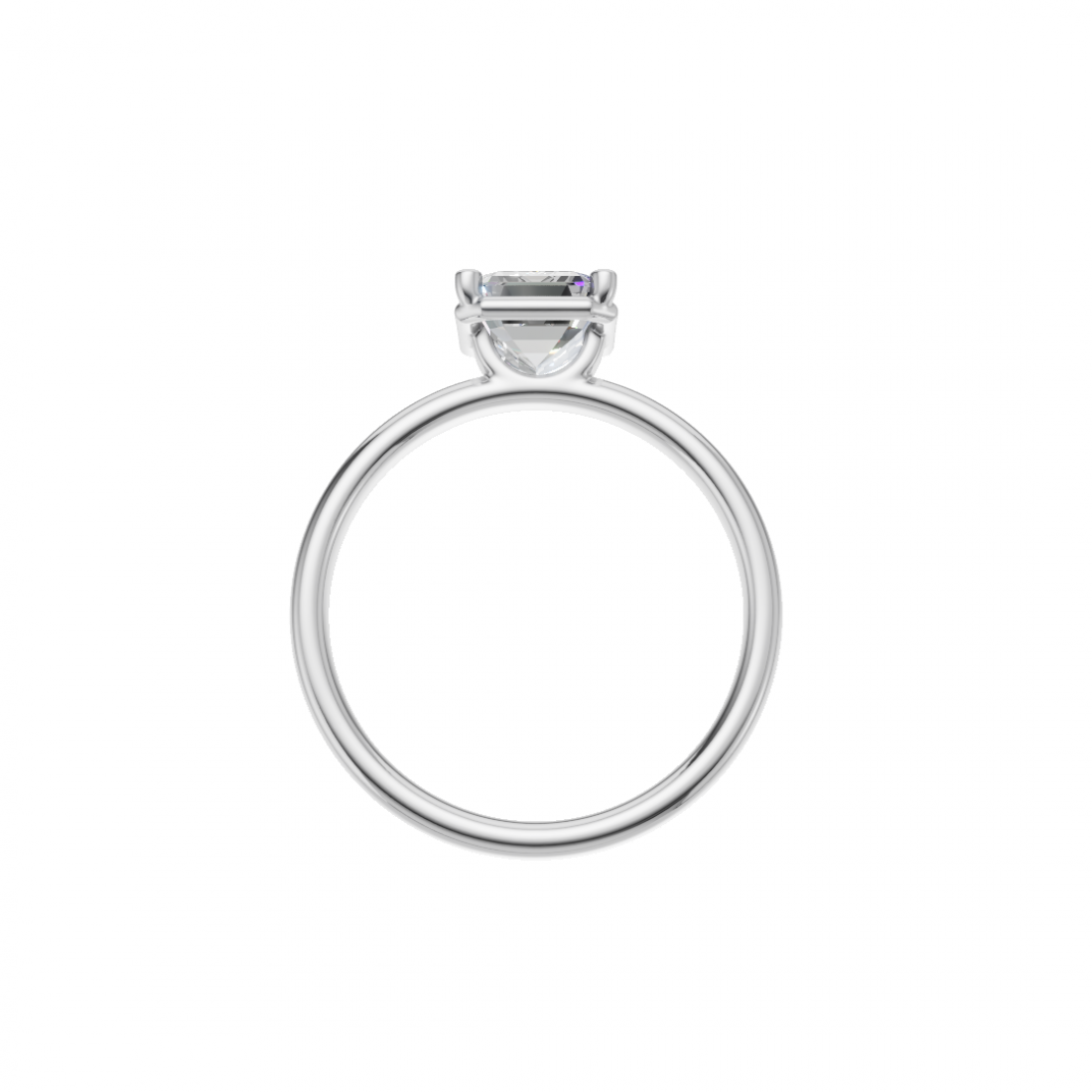 Emerald Cut Solitaire Diamond Ring