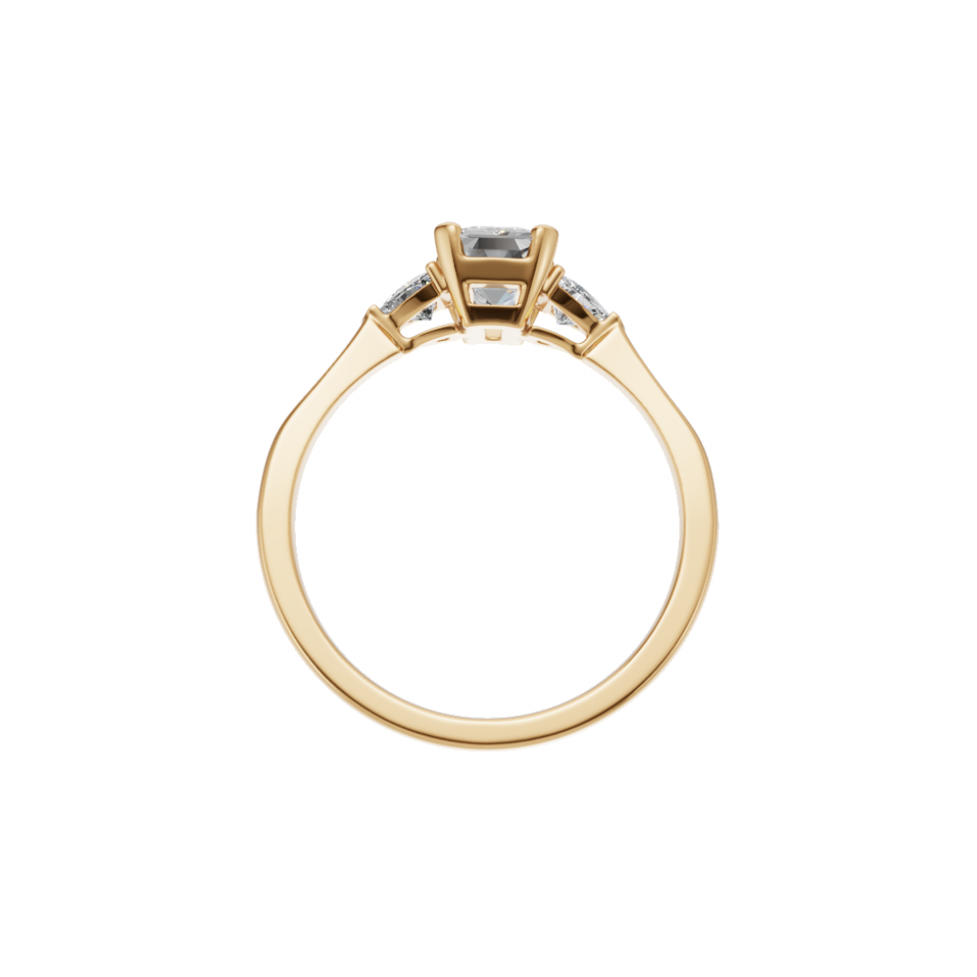 Trilogy Emerald and Trillion Cut Diamond Ring