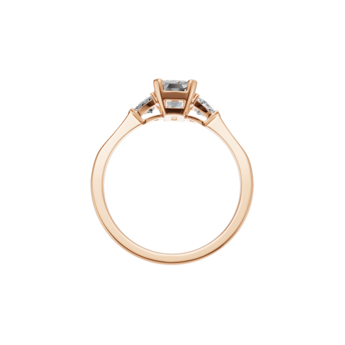 Trilogy Emerald and Trillion Cut Diamond Ring