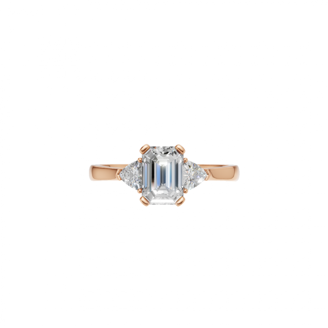 Trilogy Emerald and Trillion Cut Diamond Ring