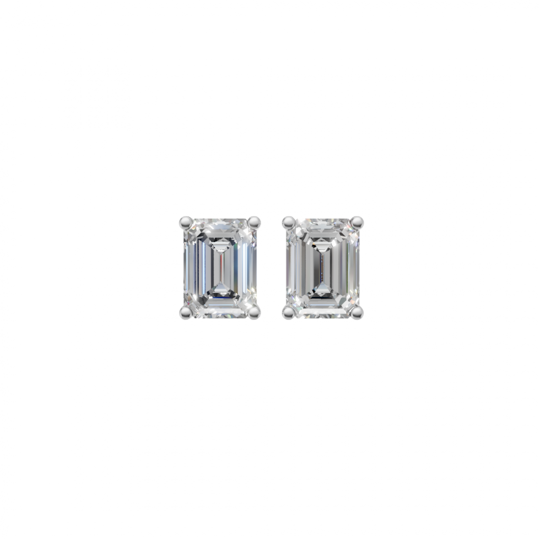 Classic Emerald Cut Diamond Studs