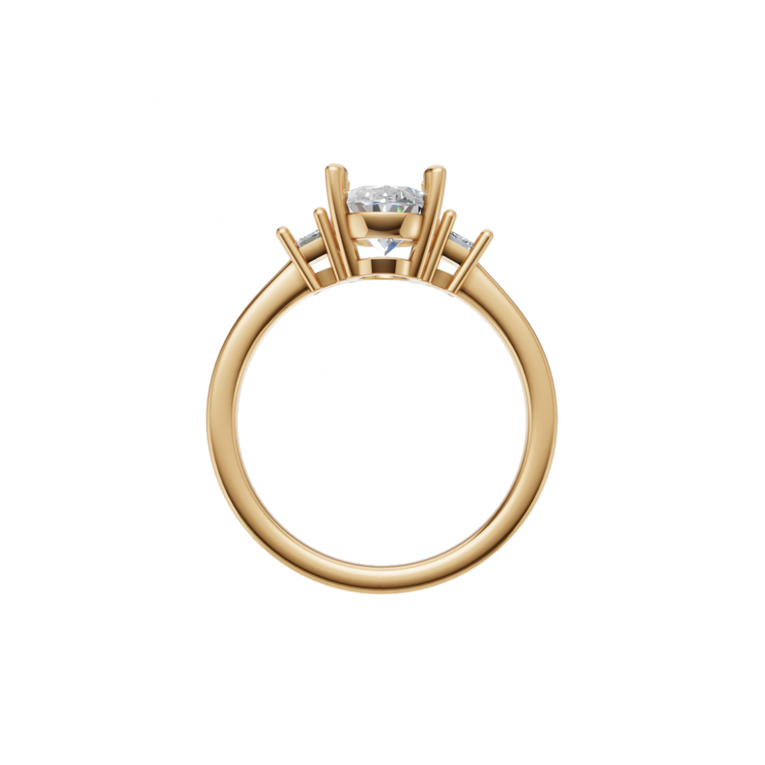 Trilogy - Oval and Emerald Cut Diamond Ring