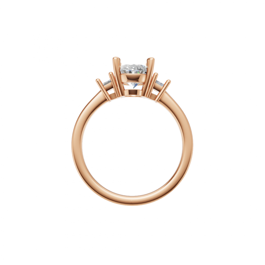 Trilogy - Oval and Emerald Cut Diamond Ring