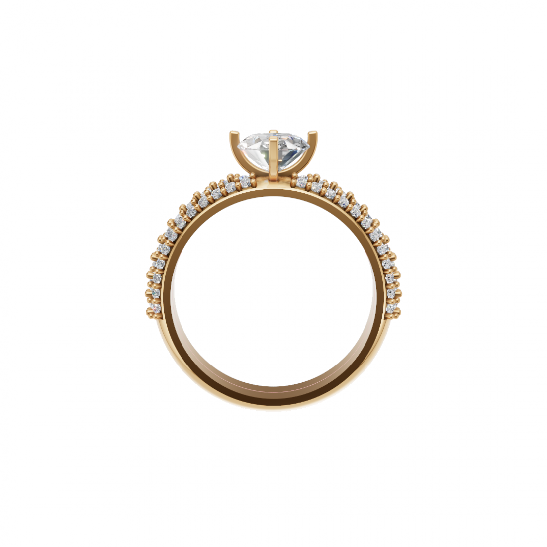 Luxury of Diamond Triple Row Oval Cut Diamond Ring