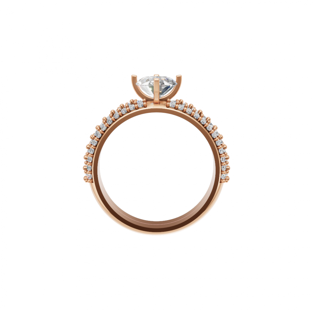 Luxury of Diamond Triple Row Oval Cut Diamond Ring