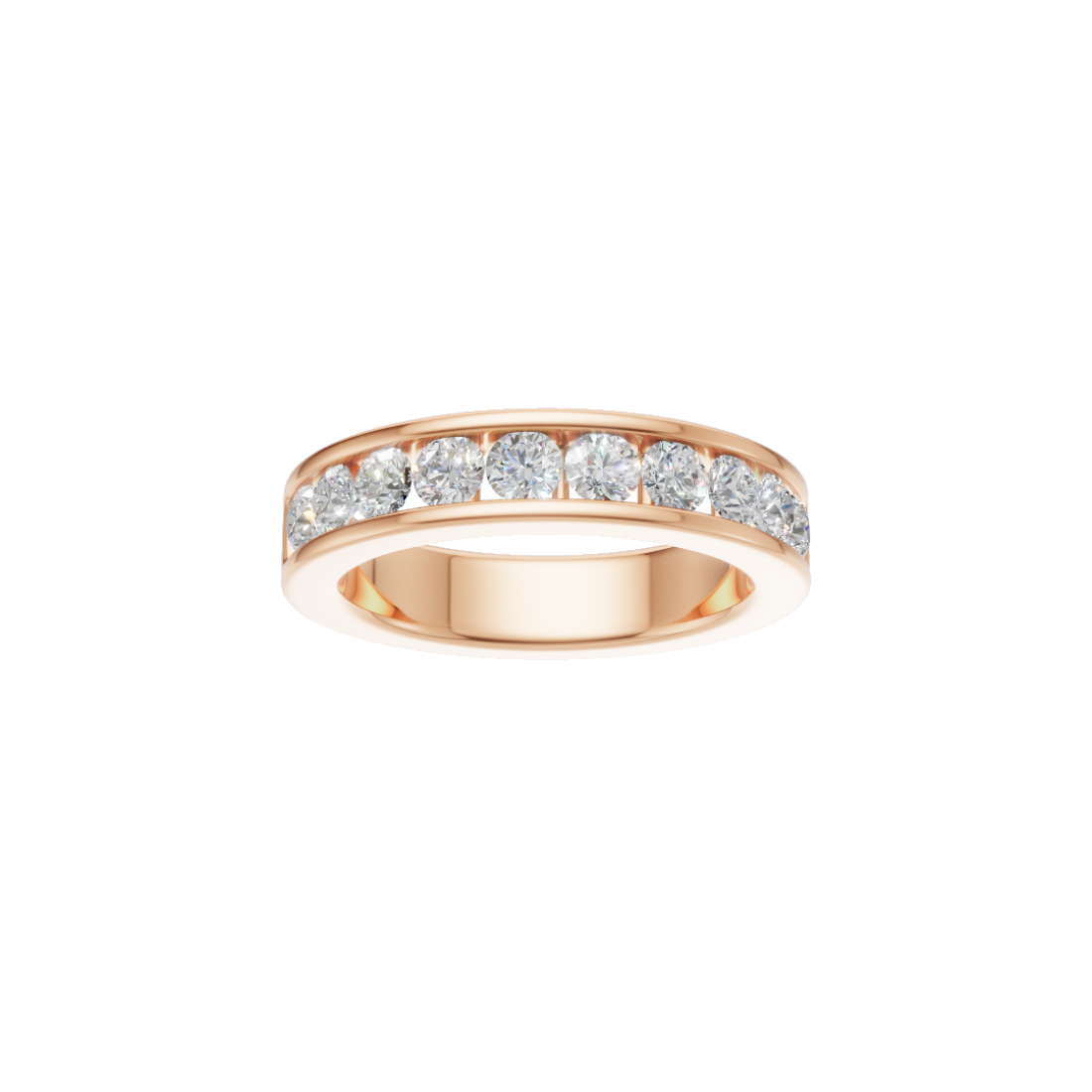 Channel-Set Round Diamond Eternity Band