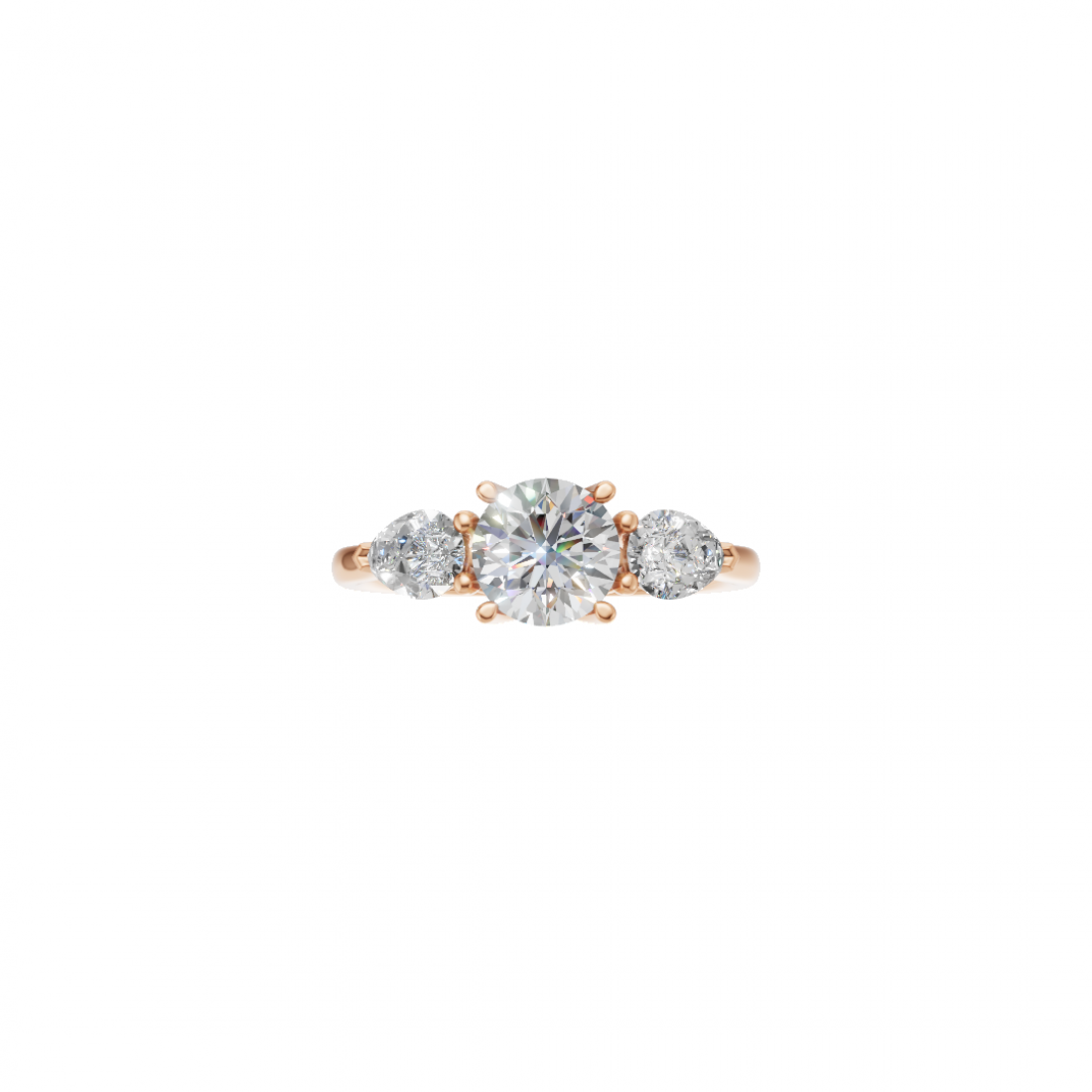 Trilogy of Love – Three-Stone Diamond Ring with Cathedral Setting 
