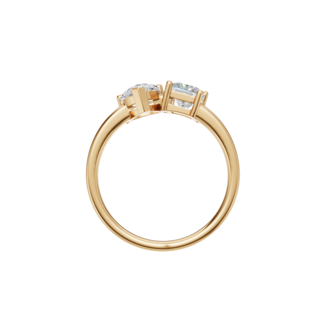 Toi et Moi Pear and Princess Diamond Ring
