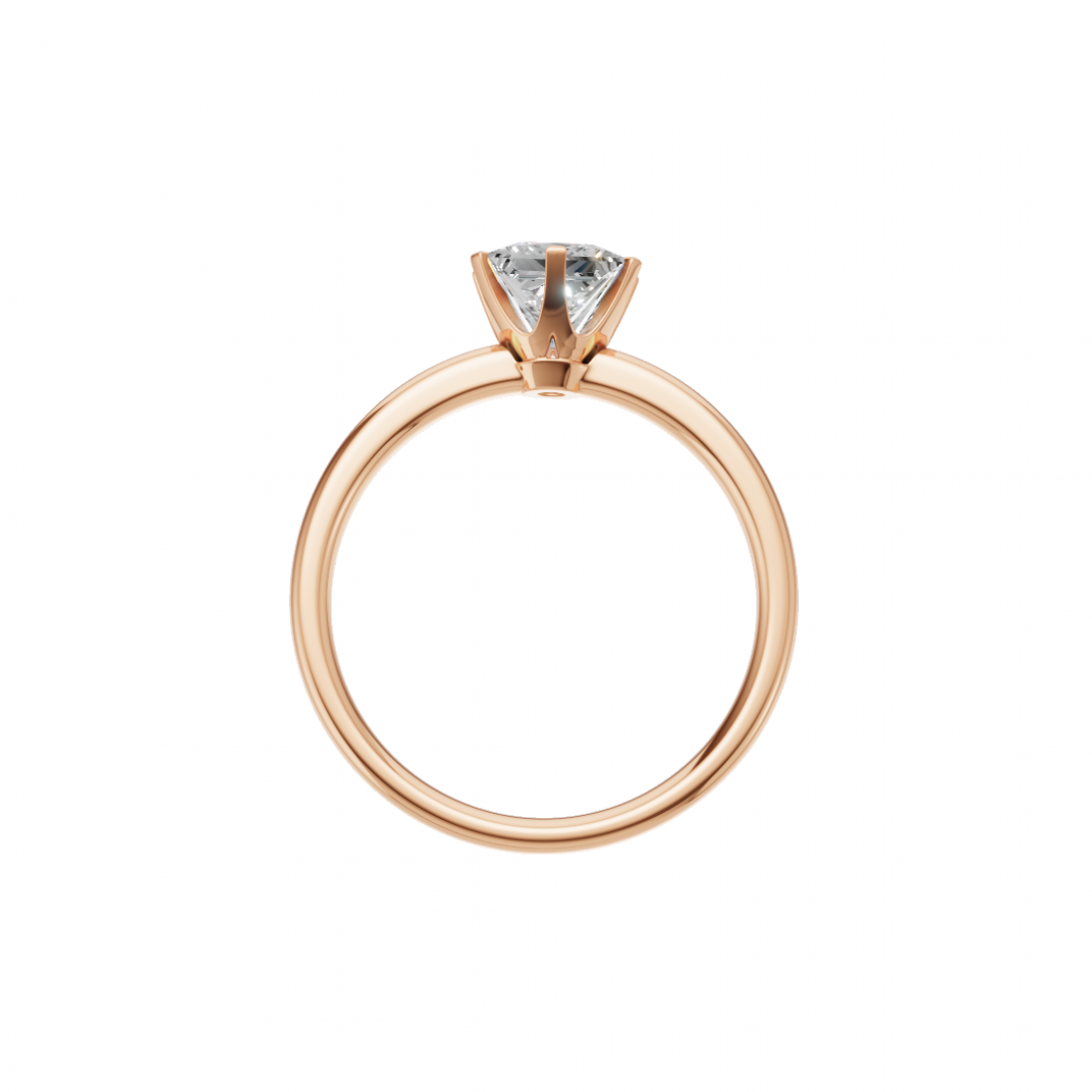 Six Prong Princess Cut Solitaire Ring 