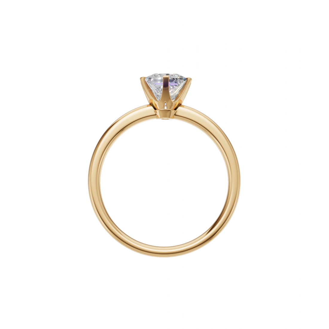 Six Prong Princess Cut Solitaire Ring 