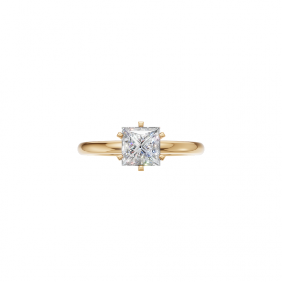 Six Prong Princess Cut Solitaire Ring 