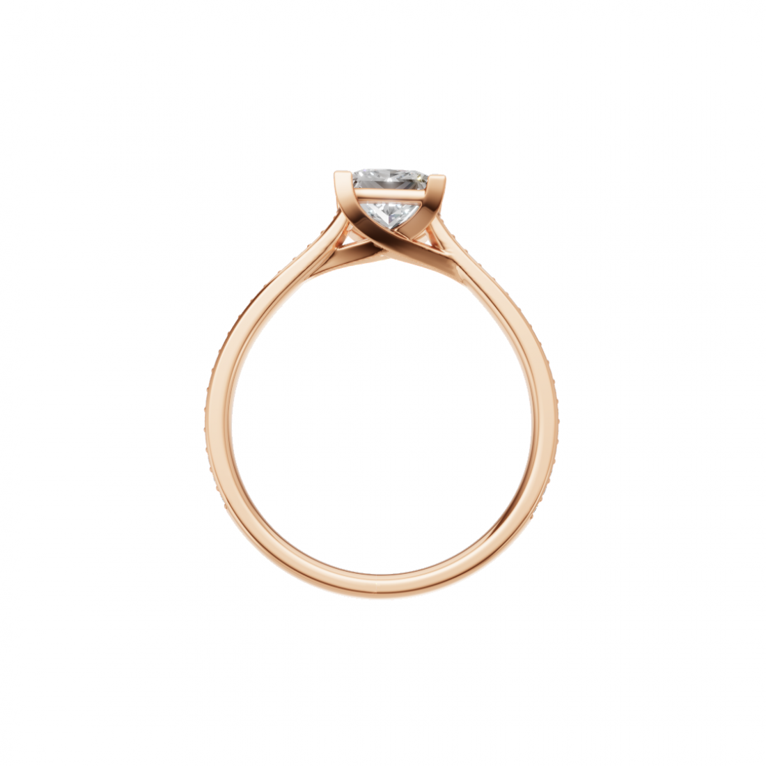 Princess-Cut Diamond Pave Ring
