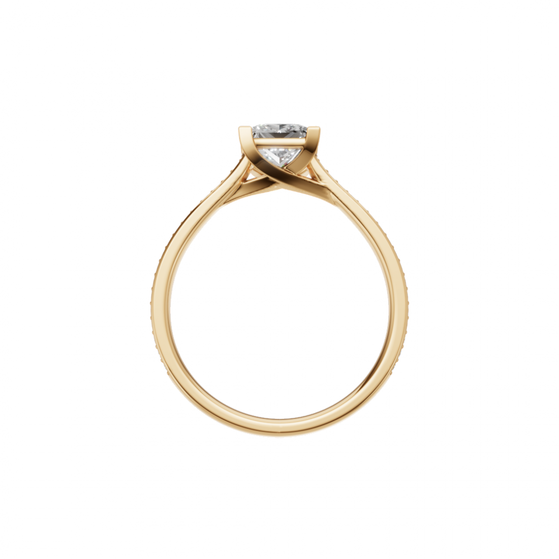 Princess-Cut Diamond Pave Ring