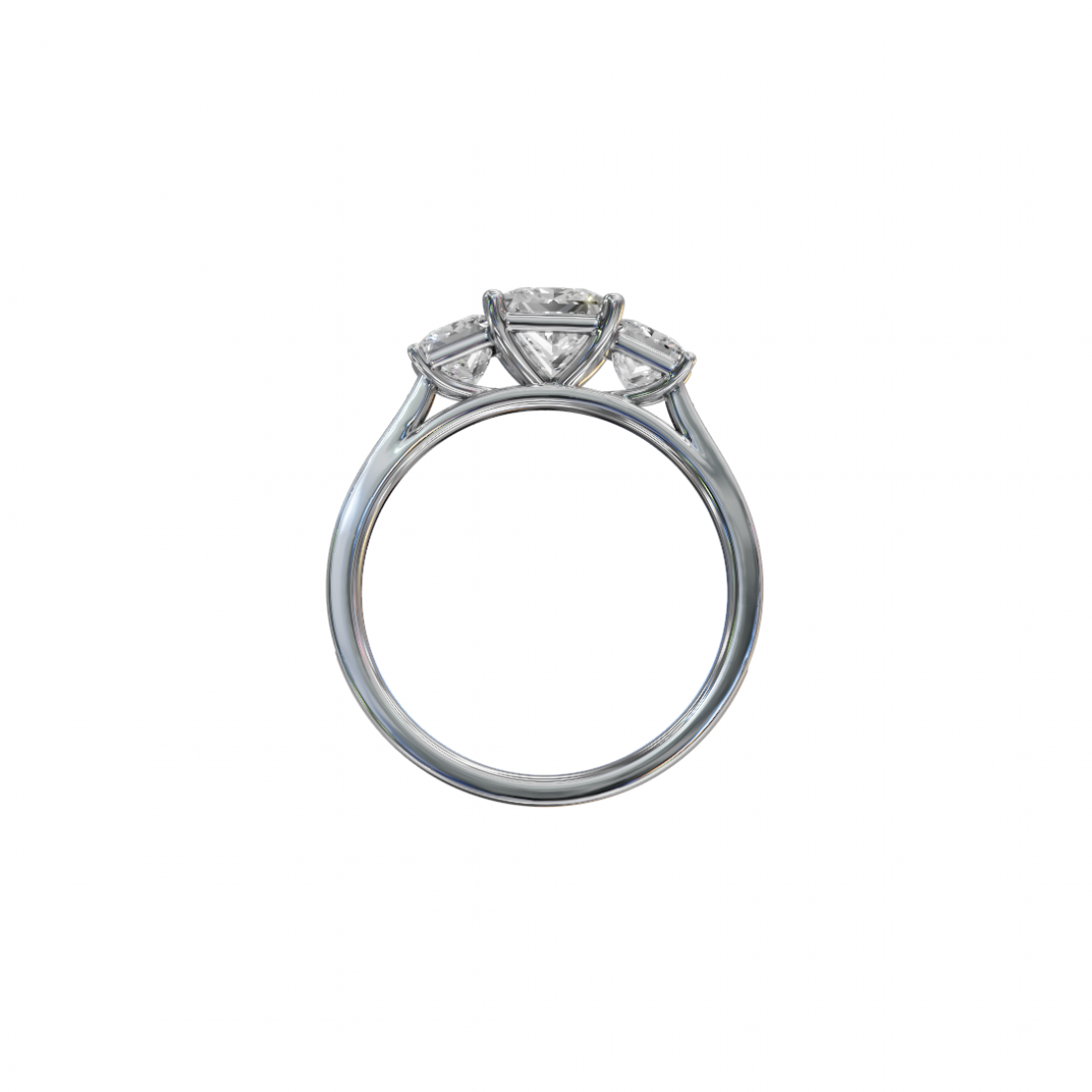 Trilogy Princess-Cut Diamond Pave Ring 