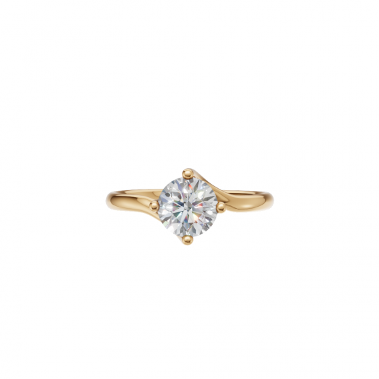 Brilliant Cut Round Diamond – Twisted Solitaire Engagement Ring